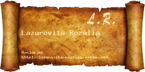 Lazarovits Rozália névjegykártya