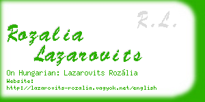 rozalia lazarovits business card