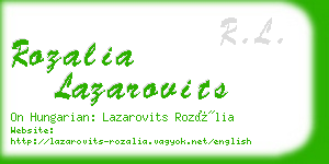 rozalia lazarovits business card